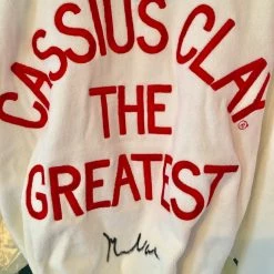 Iconsofboxing.com Muhammad Ali Autographed Custom Made Boxing Robe Signed In Black, Ali Co. BOXING MEMORABILIA