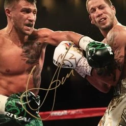 Iconsofboxing.com BOXING MEMORABILIA Boxer Vasyl Lomachenko Autographed 11x14 Photo In Gold Signature, Photo Proof